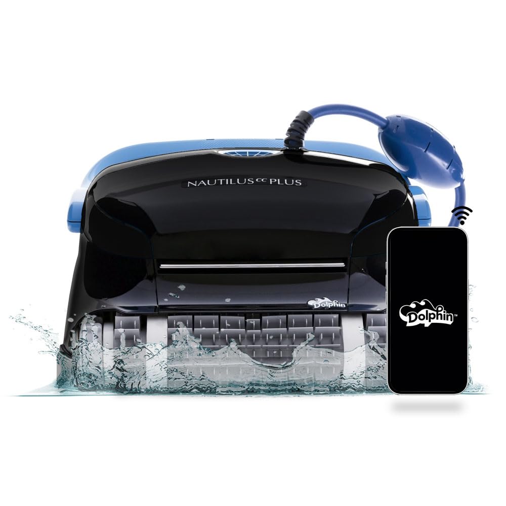 Dolphin Nautilus CC Automatic Robotic Pool Vacuum Cleaner, Wall Climbing Scrubber Brush, Top Load Filter Access, Ideal for Above/In-Ground Pools up to 33 FT in Length
