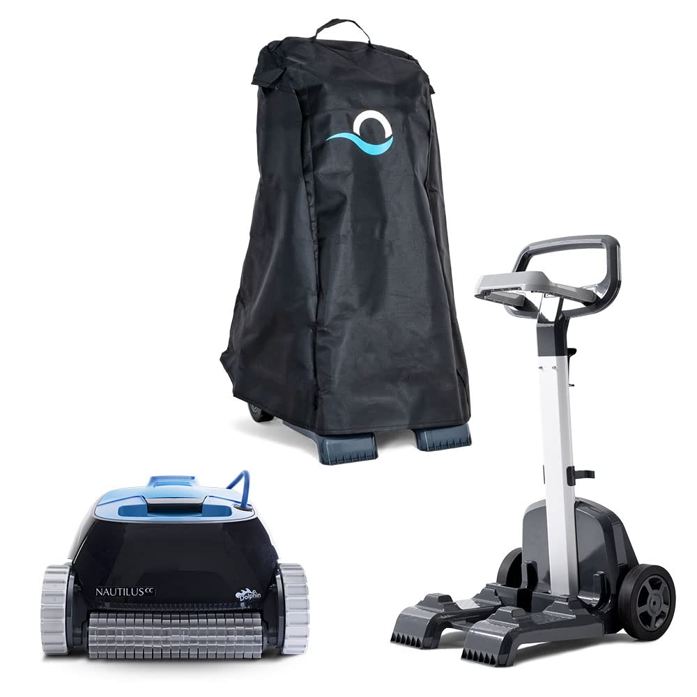 Dolphin Nautilus CC Automatic Robotic Pool Vacuum Cleaner, Wall Climbing Scrubber Brush, Top Load Filter Access, Ideal for Above/In-Ground Pools up to 33 FT in Length